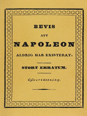 cover image of Bevis att Napoleon aldrig har existerat